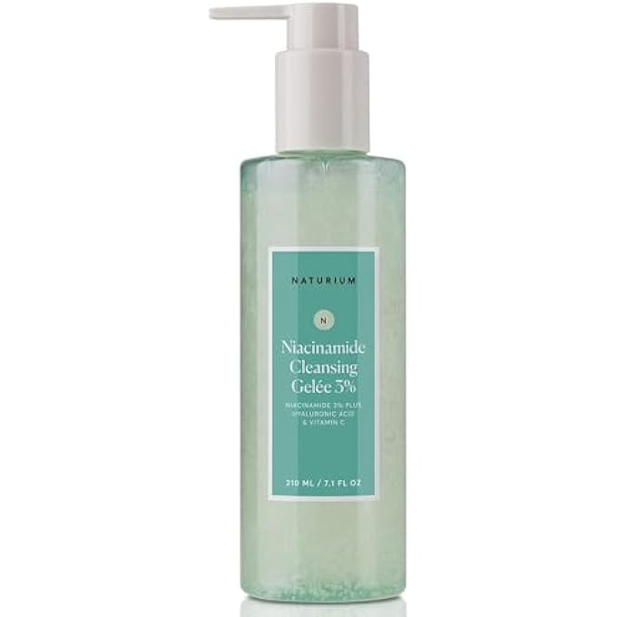 NATURIUM NIACINAMIDE CLEANSING GELE 3% PLUS HYALURONIC ACID & VITAMIN C, GENTLE & SMOOTHING FACE WASH, 7.1 OZ - Image 1